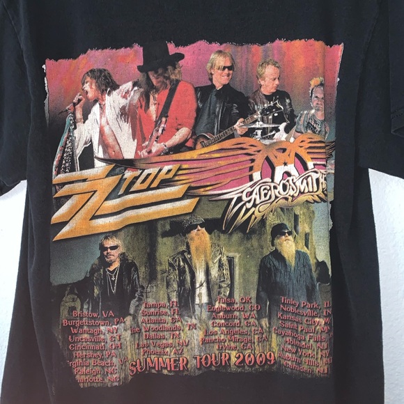 Aerosmith ZZ Top Tour T-Shirt 2009 Vintage - Picture 4 of 4